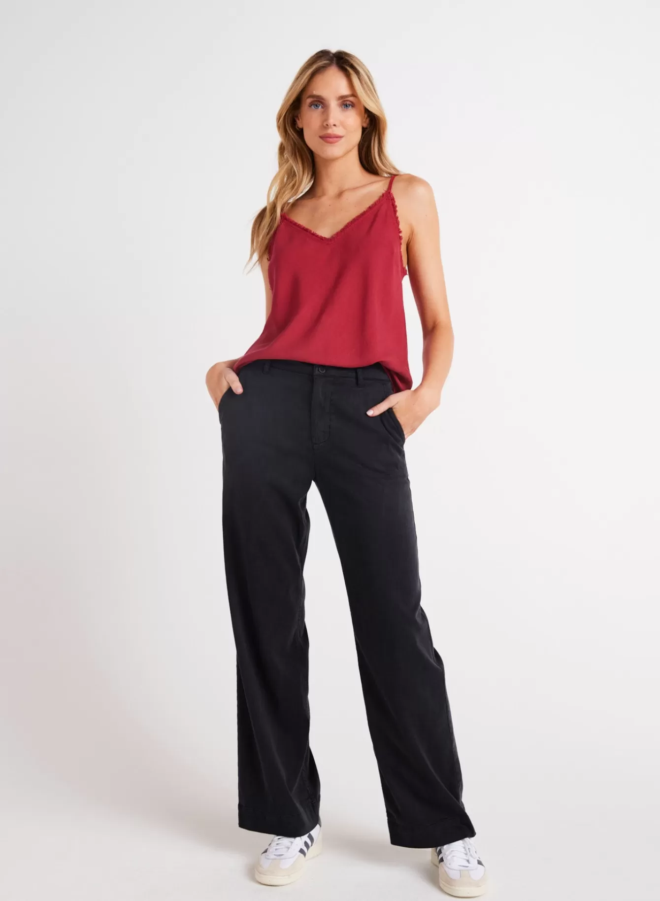Bella Dahl Essentials Bottoms-Sydney Wide Leg Pant - Vintage Black