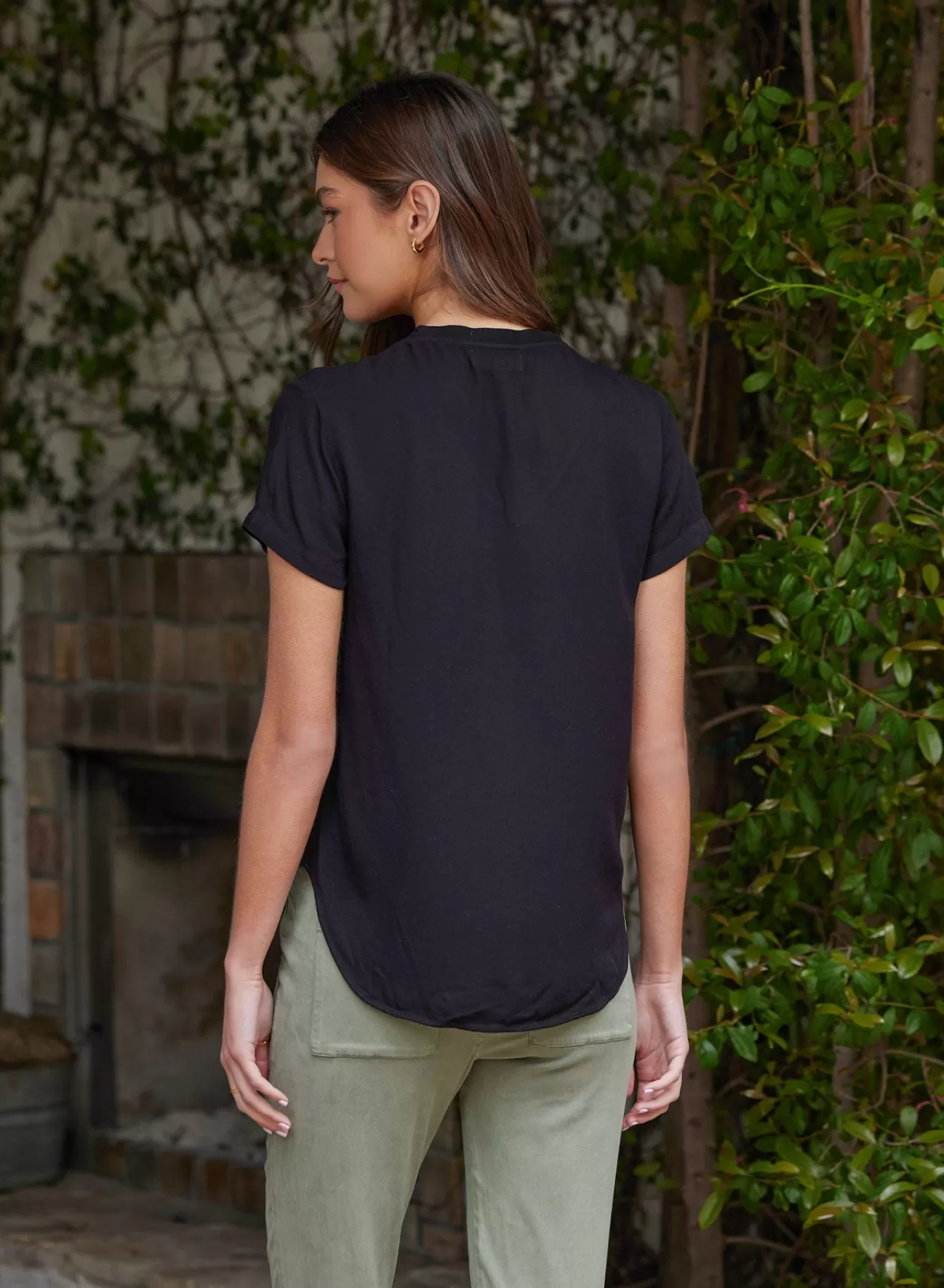 Bella Dahl T-Shirts-V-Neck Tee - Vintage Black